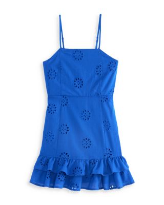 AQUA - Girls' Eyelet Mini Drop Waist Dress, Big Kid - Exclusive