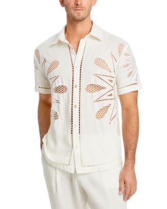 FARM Rio Maxi Sunset Richelieu Regular Fit Embroidered Linen Shirt