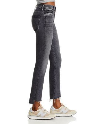 MOTHER The Insider High Rise Crop Step Fray Bootcut Jeans in