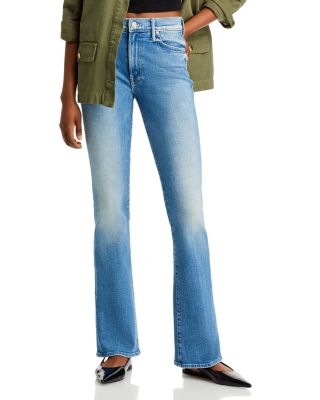 MOTHER - The Outsider Sneak High Rise Flare Jeans in Flag Me Down