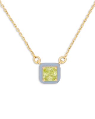 kate spade new york - Framed Square Cubic Zirconia Pendant Necklace, 16"-19"