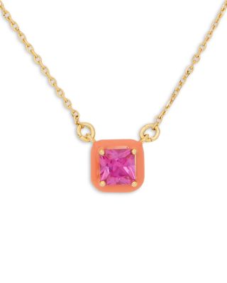 kate spade new york Framed Square Cubic Zirconia Pendant Necklace, 16-19