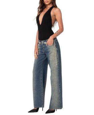 Deep V Backless Bodysuit