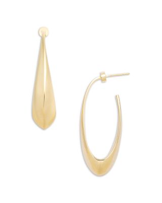 Jennifer Zeuner Liliana Tapered Open Hoop Earrings in 18K Gold Plated Sterling Silver