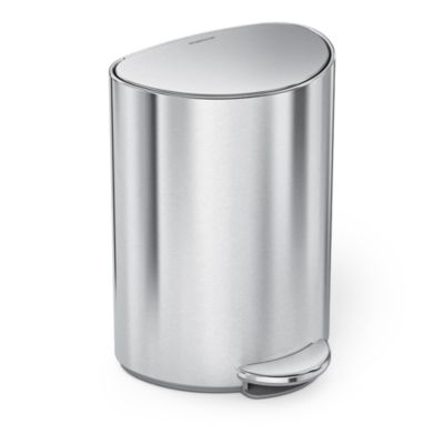 6 Liter Semi-Round Bathroom Trash Can with Liner Pocket