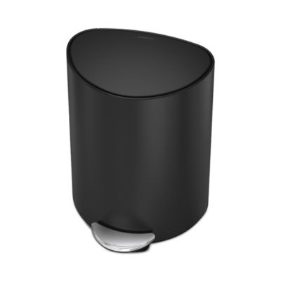 6 Liter Semi-Round Bathroom Trash Can with Liner Pocket