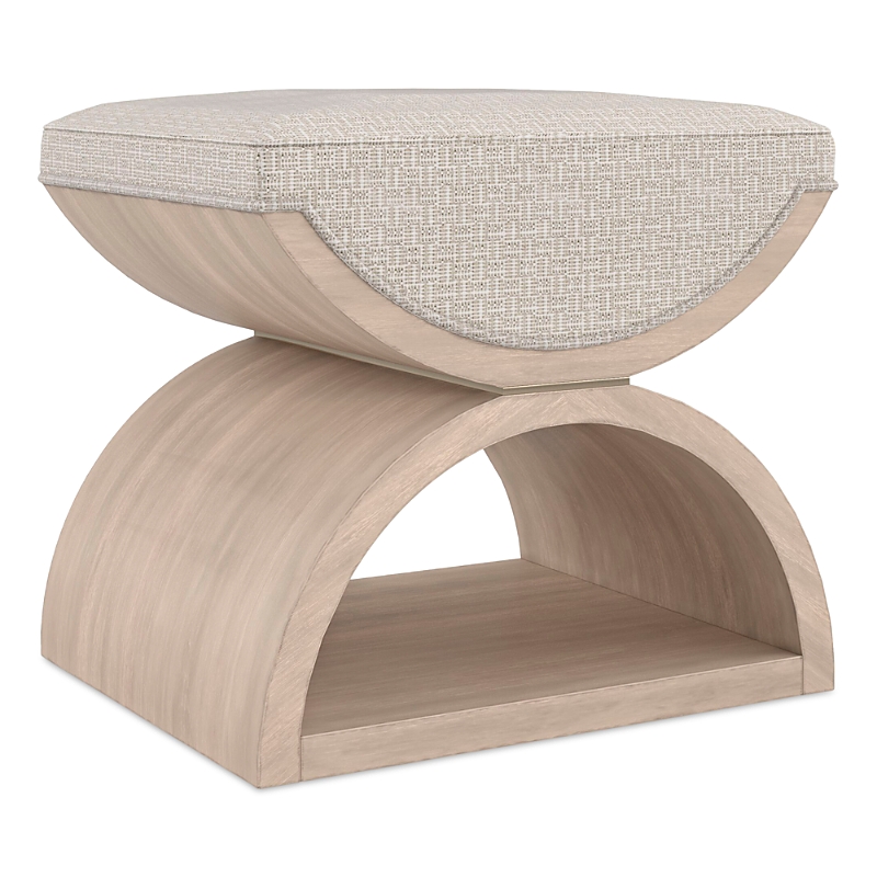 Caracole Open Enrollment Ottoman In Tan/ivory