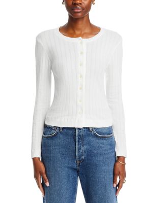 Pointelle Crewneck Cardigan