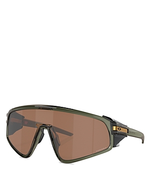 Oakley Rectangular Sunglasses, 135mm In Green/brown Solid