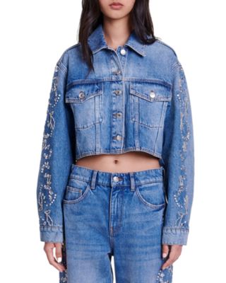 Maje - Embellished Denim Jacket