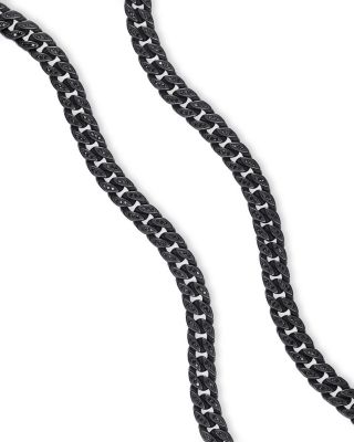 Men's Curb Chain Necklace in Black Titanium with Black Diamonds, 8mm