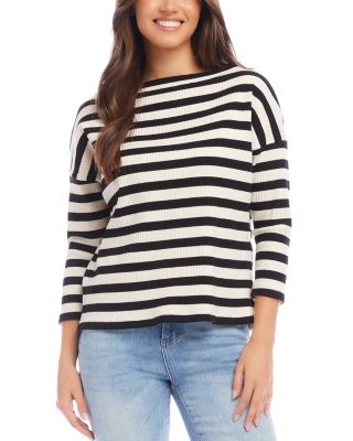 Karen Kane Striped Boat Neck Top