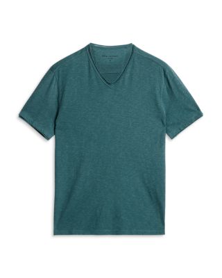 Miles Cotton Textured V Neck Tee 