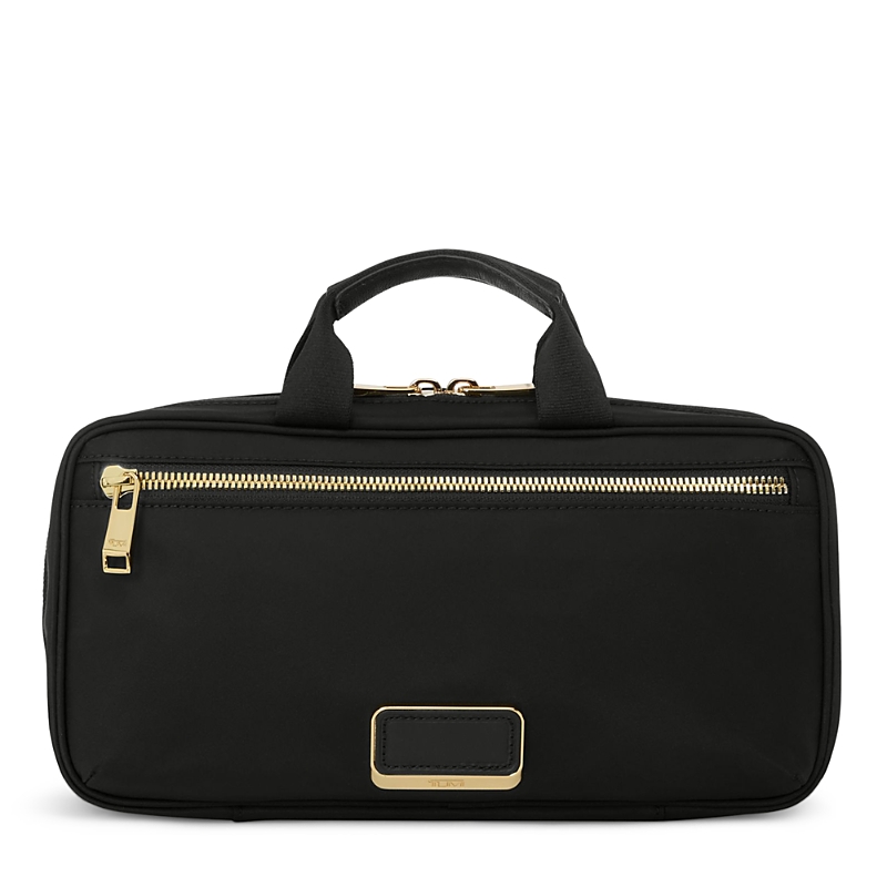 Tumi Small Madeline Nylon Cosmetics Bag In Black/gold