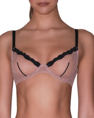 Fleur du Mal - Sheer Tulle Underwire Demi Bra
