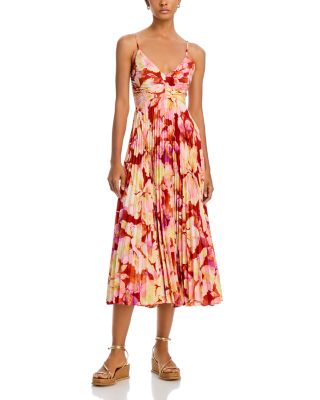 ASTR the Label - Blythe Printed Pleated Midi Dress