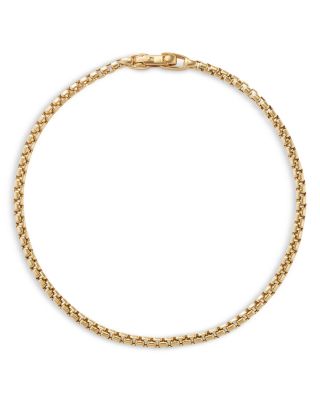 Men's 18K Yellow Gold Chain Box Link Bracelet, 2.7mm