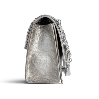 Crush Small Chain Bag Dirty Effect with Souvenirs and Rhinestones