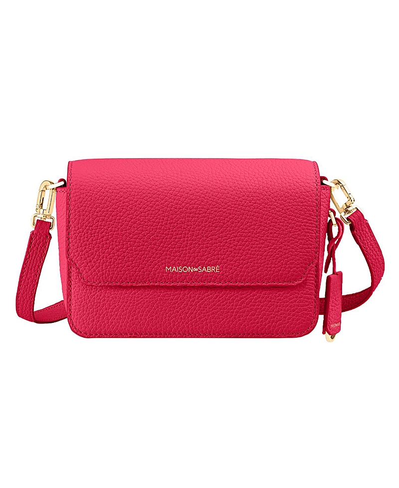 Maison De Sabre Mini Leather Flap Bag In Shibuya Fuchsia