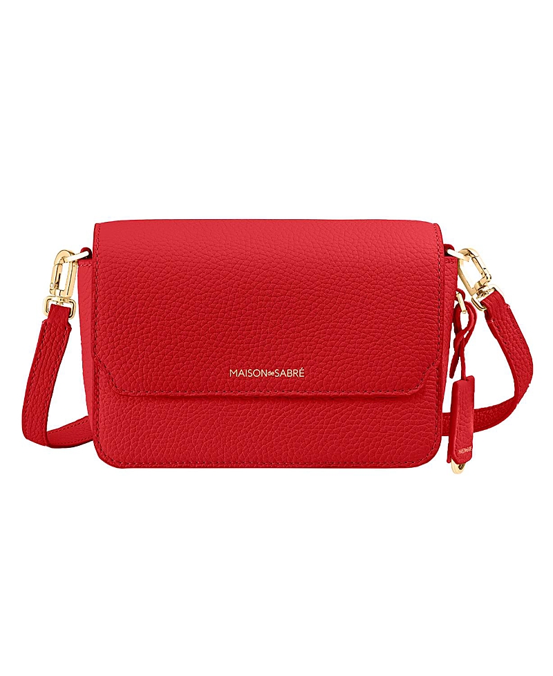 Maison De Sabre Maison De Sabré Mini Leather Flap Bag In Pomegranate Red