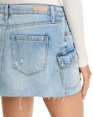 Cargo Denim Skirt in Road Line