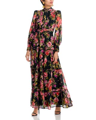 AQUA - Romantic Floral Maxi Dress - Exclusive