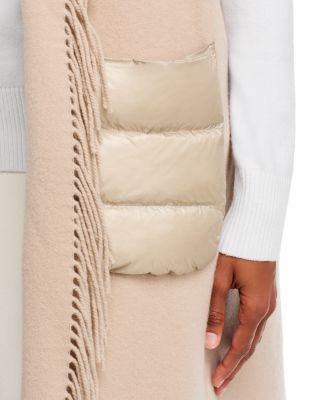 Sleeveless Mixed Media Wool Cashmere Coat