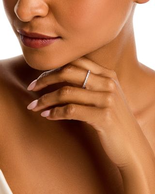 Diamond Round & Baguette Eternity Band in 14K White Gold, 0.60 tcw