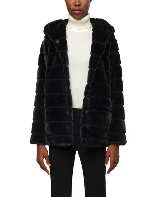 Goldy Faux Fur Hooded Short Coat