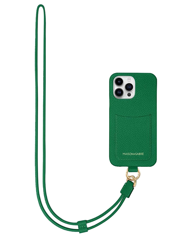Maison De Sabre Sling Phone Case (iphone 14 Pro) In Emerald Green