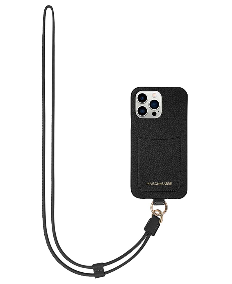 Maison De Sabre Sling Phone Case (iphone 13 Pro) In Black Caviar