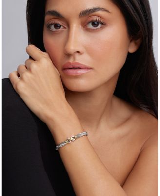 18K Yellow Gold and Sterling Silver Derby Fluted Rope Bracelet