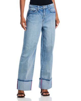 L'AGENCE - Miley High Rise Cuffed Wide Leg Jeans in Denmark