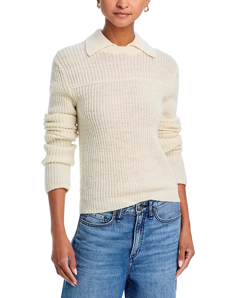 Rag & Bone Madix Polo Sweater In Ivory