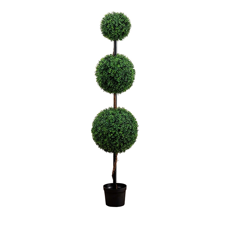 NEARLY NATURAL 6' ARTIFICIAL TRIPLE BALL BOXWOOD TOPIARY TREE (INDOOR/OUTDOOR)