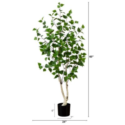 5&#39; Artificial Birch Tree with Real Touch Leaves