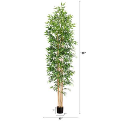 10' Artificial Bamboo Tree with Real Bamboo Trunks