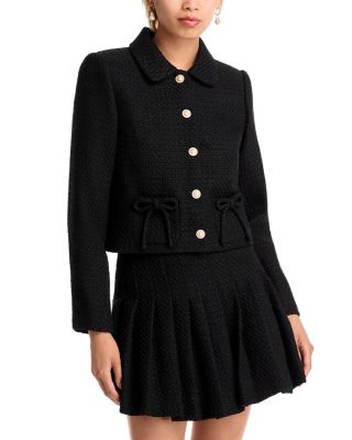 AQUA - Bow Detailed Tweed Jacket - Exclusive