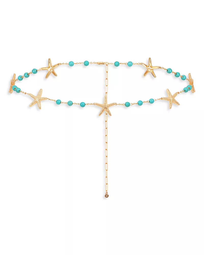 Ettika Starfish & Turquoise Linked Body Chain
