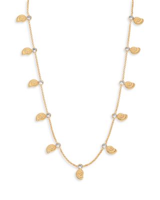 Swirled Shell Dangle Charm Necklace, 15"