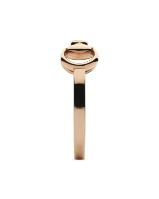 18K Rose Gold Horsebit Diamond Accent Ring