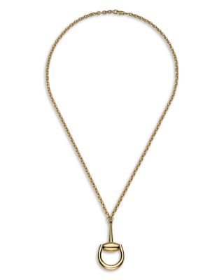 18K Yellow Gold Horsebit Pendant Necklace, 20"