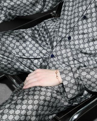 18K Rose Gold Horsebit Diamond Accented Chain Bracelet