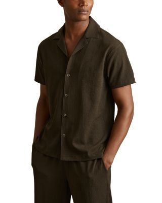 Reiss Hunt Textured Crepe Resort Shirt
