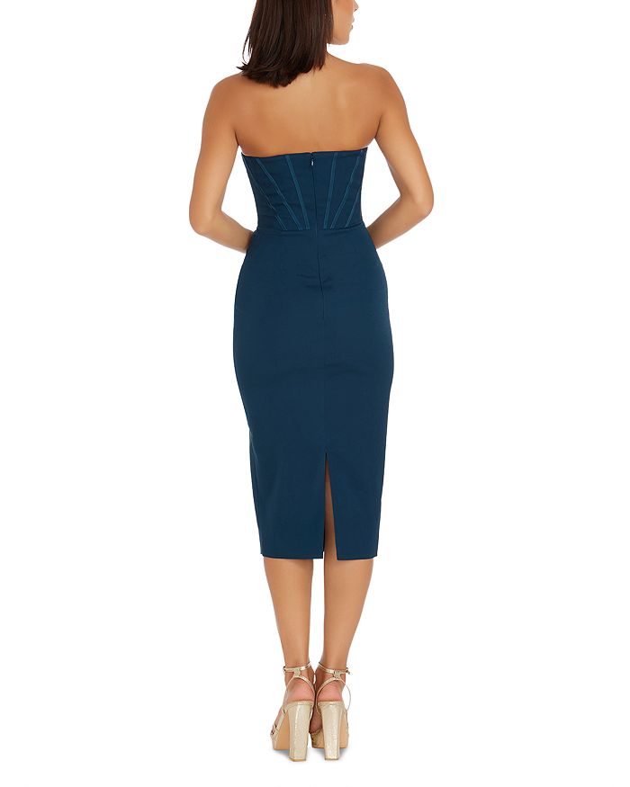 DRESS THE POPULATION DRESS THE POPULATION COSETTE CORSET STRAPLESS BODYCON DRESS 