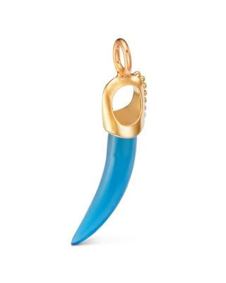 14K Yellow Gold Stone Horn Charm