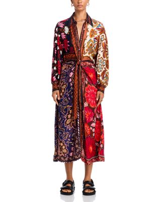 FARM Rio Miranda Mixed Printed Button Front Midi Dress | Bloomingdale's  Women