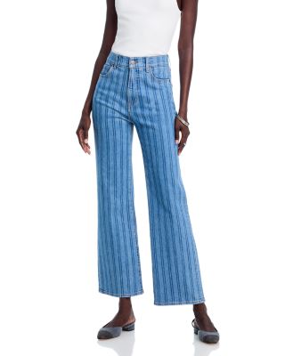 Veronica Beard Crosbie High Rise Wide Leg Loafer Jeans in Sapphire S