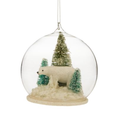 Bloomingdale's - Glass Polar Bear Snow Globe Ornament - Exclusive