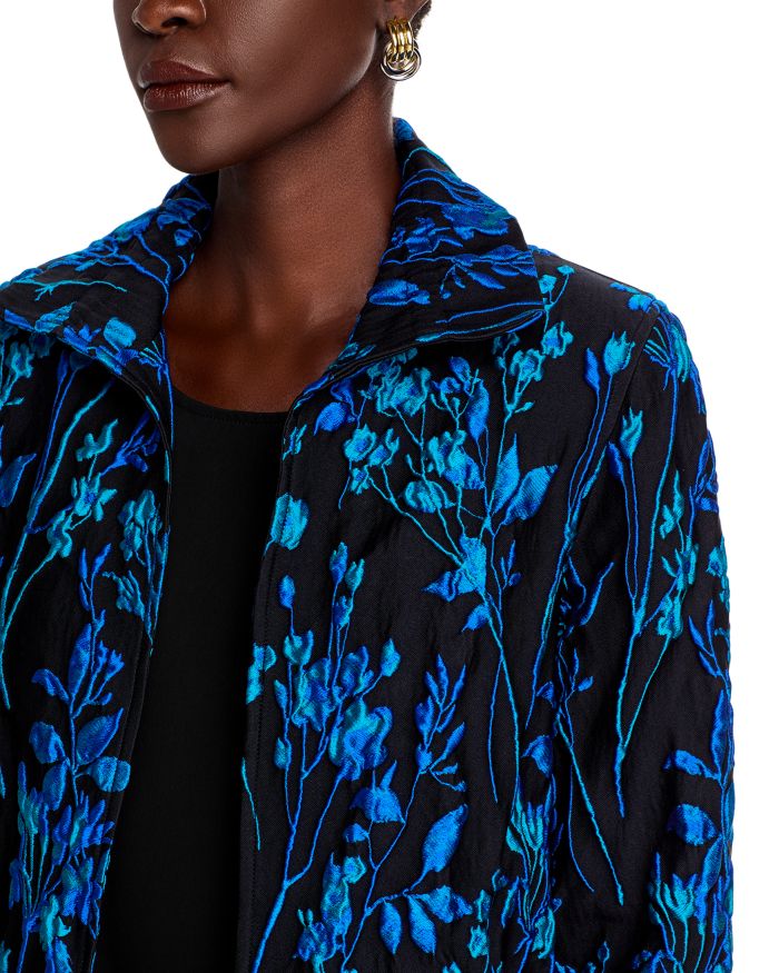 Floral Jacquard A Line Jacket